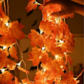 Miniatyrbild 5 av 5: Lönnljus, 6M 40 LED Lönnlöv Strängljus, Lönnlöv Strängljus, Höststrängljus, för Thanksgiving, Halloween, Jul, Heminredning, Höst D