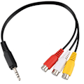 Pikkukuva 2 / 5: 3,5 mm urosähköliitin 3 Audio Video AV -kaapeliin 22 cm