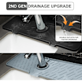 Miniatyrbilde 3 av 5: Gen 2 Silikonkranbeskytter - Oppgradert Vannfangermatte for Utløp og Helling - 18\" x 5.2\" - Vaskesvamp Holder for Kjøkken, Bad