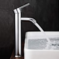 Miniatyrbilde 1 av 5: Vaskemixer, Baderom med Høy Vaskemixer for Vask eller Baderomsvask, Varmt og Kaldt Justerbar Vaskemixer, Forkrommet Messing (Sølvgrå).