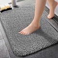 Miniatyrbillede 1 af 5: Bademåtte, Antislip Bademåtte 50x80cm, Maskinvaskbar, Superabsorberende Bademåtte, Blød Fluffy Mikrofiber Bademåtte - Grå