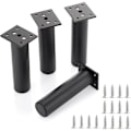 Miniatyrbillede 1 af 5: 4 stk Justerbare Møbelben Sengeben Højere Møbler Aluminium Legering Fod til Boxmadras, Garderobe, Bord (Sort, Højde 150mm)