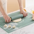 Miniatyrbillede 2 af 5: Silikone Dejgningssheet Rullekævle Bageværktøj til Udrulning af Dej Pizza Non-Stick Holder Maker Køkken Grøn