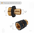 Miniatyrbillede 3 af 5: Havehusslange Hurtigkoblinger, 3/4 Tomme, 2 Sæt (2 Hun + 2 Han) Hurtigkobling Vandhusslange Fittings, Slange Fittings, Hurtigkobling Slangeforbindelser.