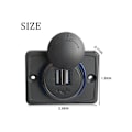 Miniatyrbilde 1 av 5: Dobbel USB-portkontakt, 3.1A Bil Dobbel Svart ABS USB-portlader 12V LED Strømkontakt, Vanntett, USB-lader med LED-åpning Bil Mobiltelefonlader