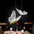 Miniatyrbillede 3 af 5: Butterfly LED hængende lamper nordisk gylden sengelampe belysning til stue soveværelse sengelampe B