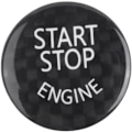 Miniatyrbild 2 av 5: Fiber Motor Start Stop Knapp Dekal för C W205 (Svart Fiber + Svart Cirkel)