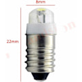 Miniatyrbillede 2 af 4: E10 LED-pære DC 3V 0,5W 6000K Hvid 200LM LED-pære til lommelygte, negativ jord (pakke med 1)