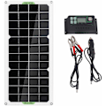 Miniatyrbillede 1 af 5: 30W Solcellepanel Bil Van Båd Campingvogn Autocamper Drypbatteri 12V Batterioplader med 100A Regulator