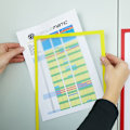 Miniatyrbillede 4 af 5: Magnetisk dokumentdisplaylomme i A5-format med gul fleksibel ramme