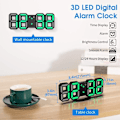 Miniatyrbild 2 av 5: 3D LED väggklocka, digital väggklocka, digital klocka, 3D LED väckarklocka med 3 justerbar ljusstyrka digital vit