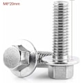 Miniatyrbild 3 av 5: Grossist 10 st M8 Skruvar Rostfritt Stål Ss304 Hex Drive Flangskruvar Panhuvud Brickor Bultar (M820) HIASDFLS