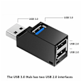 Miniatyrbild 3 av 5: 2 st Serie 3 Port USB Hub Mini USB3.0 Hög Hub Distributionsbox för PC Laptop U Disk Mobil Kortläsare
