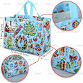 Miniatyrbilde 2 av 4: 8 stk julegaveposer, gjenbrukbare handleposer, multifunksjonelle juleposer i non-woven for innpakning av gaver, julefestutstyr, 32,5 × 25 ×