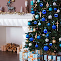 Miniatyrbilde 3 av 5: Blå julekuler, 34 stk julepynt kuler blå ornamenter dekorative anheng, juledekorasjonsobjekter hengende for tre De