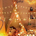 Miniatyrbild 4 av 5: Akryl LED-fairylights för sovrum, inomhus och utomhus (varmvit, - 6 meter Batteri 40 lampor)