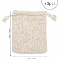 Miniatyrbillede 2 af 5: 30 Stykker Burlapposer, Gavepose med Genanvendelig Snøretræk Lille Bomuldsposer til Opbevaring af Ringe Halskæder Slik Krydderier (12 x 15cm)