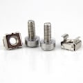 Miniatyrbillede 4 af 5: 100 stk. nikkelfarvede skruer med møtrik M6X16Mm til computer patch panel netværkstilbehør server PDU