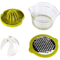 Miniatyrbillede 2 af 5: Multifunktionel Manuel Citruspresser, 4 i 1 Saftpresser til Appelsiner, Citroner, Citrusfrugter, med 2 Reamere, Graveret Måling 400ml