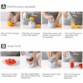 Miniatyrbillede 5 af 5: Bærbar Citruspresser Juicer Manuel Citronpresser Orange Limetta, Praktisk til Rejser Udendørs Udflugt Picnic, Juicepresser Juicer, Blå Grå