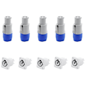 Miniatyrbillede 1 af 5: Powercon 3-polet AC-stik, han-stik, NAC3FCA AC-strømstik 20A/250V til LED-skærm, scene belysning, grå