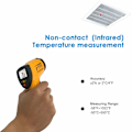 Miniatyrbilde 2 av 5: Infrarød termometer, berøringsfri laser infrarød termometer fra -50°C til 550°C, LCD-skjerm med bakgrunnsbelysning (ikke for mennesker)--
