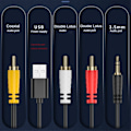 Miniatyrbilde 2 av 5: Digital til analog konverter SPDIF optisk digital Toslink til analog stereo lyd RCA lydadapter med optisk kabel