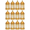Miniatyrbild 1 av 5: 12 st Mini Ramadan Ljus Mubarak LED Lykta Eid Mubarak Lykta Måne Stjärna Ljus Marockansk Stil Hängande Lykta D