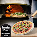 Miniatyrbilde 2 av 4: Utsalg av Pizzapade i Rustfritt Stål med Trehåndtak, Pizza Pusher for Pizzastein, Brødpusher, Kakepade, Pizzapade