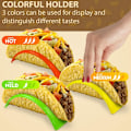 Pikkukuva 3 / 5: 24 kpl Taco-telineitä (Myrkytön, BPA-vapaa, Astianpesukone- ja Mikrouuninkestävä) Kova Muovi Tortilla Burrito-telineet (Vihreä/Punainen/Keltainen)