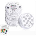 Miniatyrbillede 1 af 4: Neddykkelige LED-lys 4 stk., 13 LED'er Ekstra brede undervands LED-lys IP68 Vandtætte 50m/164ft Dybde, Lang Batterilevetid til Akvarium, Pool, Dam