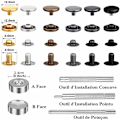 Miniatyrbild 3 av 5: 120-delars Set Lädertryckknappar Kit 6 Färger Metallknappar med 4 st Fixeringsverktyg för Kläder, Läder, Jacka, Denimkläder, Väskor, Armband 2 Storlekar