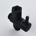 Miniatyrbillede 4 af 5: 3-vejs afledningsventil i messing med lukkeventil 3/8\"-1/2\" adapter til toiletvandsledning, sort