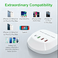Miniatyrbild 5 av 5: USB C Snabbladdare, USB PD QC 3.0 Snabbladdare 4 Port Multipel USB Strömadapter för Iphone iPad