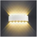 Miniatyrbillede 1 af 5: LED Indendørs Vægskinne 12W Hvid Moderne Vægslampe, IP65 Vandafvisende Aluminium Udendørs Vægskinner, Op Ned Spotlampe til Stue Soveværelse Gang Trappe