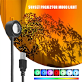 Miniatyrbilde 4 av 5: LED USB solnedgangslampe nattlys projektor bursdagsfestdekorasjon bærbar nattlys for soverom, solnedgang