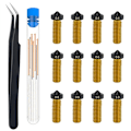 Miniatyrbilde 1 av 5: Messingdyse Sett for Hotends PTFE - M6 Gjengetråd 3D-skriverdeler for Vyper, Plus, Max