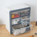 Miniatyrbillede 5 af 5: Plastik Opbevaringsboks Kosmetisk Organizer Desktop Multi-Layer Skuffe Værktøjer Perle Ringe Makeup Organizer-Hvid Fem Gitter