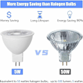 Miniatyrbilde 2 av 5: 3000K Varmt Hvit MR16 LED-lamper, MR16 GU5.3 LED 5W Erstatning for 50W 40W Halogenlampe, 500LM LED-lys, AC/DC 12V Reflektor LED-pærer, Ingen Flimmer