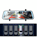 Miniatyrbilde 4 av 5: Bakkespeil & Ryggekamera med GPS, Nattsyn, G-Sensor, Loop-opptak, Parkeringshjelp og Parkmodus. Funksjoner inkluderer oppløsninger [1