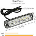 Miniatyrbilde 2 av 5: 4-pakke - Ultratynn Blå 6 LED Strobe Lys - LED Lyslist Mini Nødlyslist 18 Blinkende Moduser 12V-24V for Universelt Kjøretøy eller Lastebil