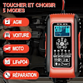 Miniatyrbillede 2 af 5: Intelligent Batterilader 10A 12V/24V LiFePO4 Batterilader til Bil Motorcykel Automatisk Auto Vedligeholdelseslader med LCD-skærm Reparationsfunktion til Ca