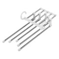 Miniatyrbillede 1 af 5: Justerbar bukseholder bøjle skab organizer skridsikker multi lag rustfrit stål justerbar bukser opbevaringsstativ pladsbesparende til jeans slips s