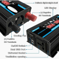 Miniatyrbillede 2 af 5: 300w Inverter 12v til 220v/110v LED Bil Inverter Konverter Oplader Adapter Dobbelt USB Transformer 12V-220V