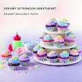 Miniatyrbild 4 av 5: Tårta Stativ 3 Våningar Tårta Stativ Plast Dessert Stativ 3 Våningar Plast Cupcake Dessert Stativ för Fester, Mat, Display, Dessert Stativ