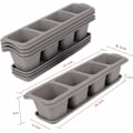Miniatyrbilde 1 av 5: Sukkulente Planter, 5 stk firkantede sukkulente potter Kaktusplante Blomsterpotte med brett Liten hvit blomsterpotte for planting Mini sukkulenter Grå-