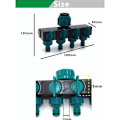 Miniatyrbillede 4 af 5: Sprinkler Slangeforbindelse 4 Udløb, Fordeler Vandingsforbindelse Forlængerforbindelse Hane Adapter Tap Næse Y Vælg til Have Drivhus Vege