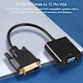 Pikkukuva 2 / 5: DVI-VGA-sovitinjohto 1080P DVI-D 24+1 25-nastainen uros 15-nastainen naaras videomuunnin PC-näyttöön