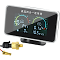 Miniatyrbillede 1 af 5: 4 i 1 LCD bil multifunktion digital temperatur trykmåler brændstofmåler voltmeter