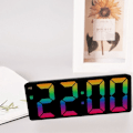 Miniatyrbild 2 av 5: Digital väckarklocka Färgglad LED-skärm Display Modern skrivbordsklocka LED-klockor för (Svart skal Svart D-modell)
